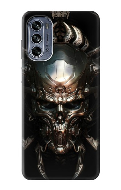 W1027 Hardcore Metal Skull Hülle Schutzhülle Taschen und Leder Flip für Motorola Moto G62 5G