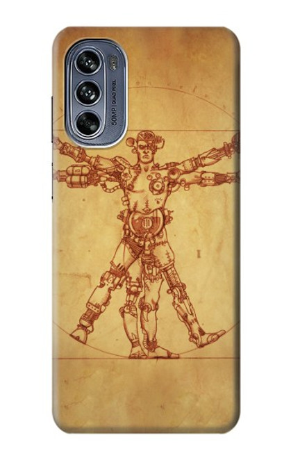 W1682 Steampunk Frankenstein Hülle Schutzhülle Taschen und Leder Flip für Motorola Moto G62 5G