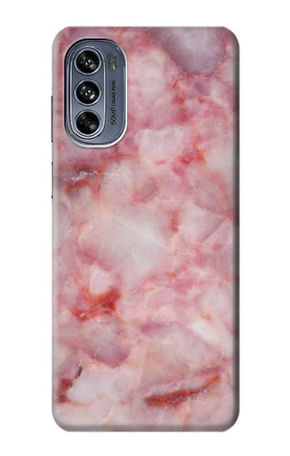 W2843 Pink Marble Texture Hülle Schutzhülle Taschen und Leder Flip für Motorola Moto G62 5G