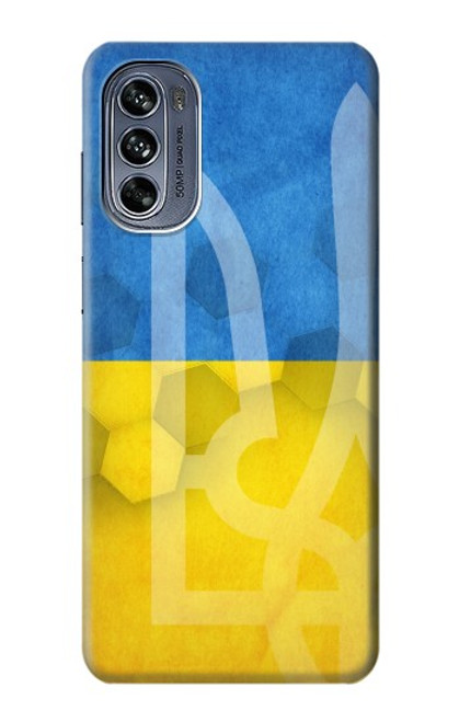 W3006 Ukraine Football Soccer Hülle Schutzhülle Taschen und Leder Flip für Motorola Moto G62 5G