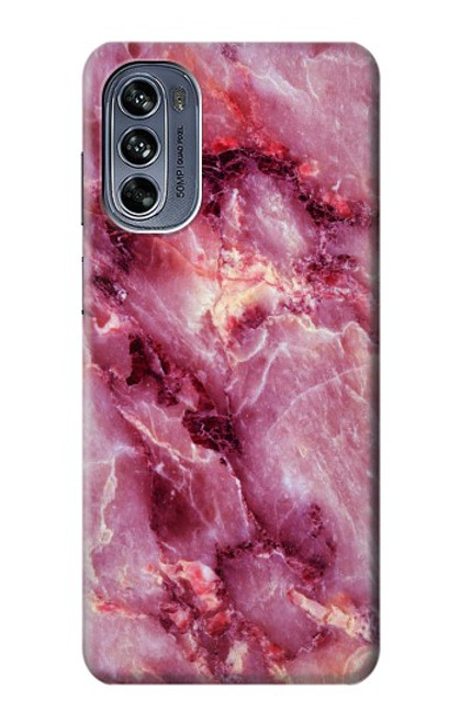 W3052 Pink Marble Graphic Printed Hülle Schutzhülle Taschen und Leder Flip für Motorola Moto G62 5G