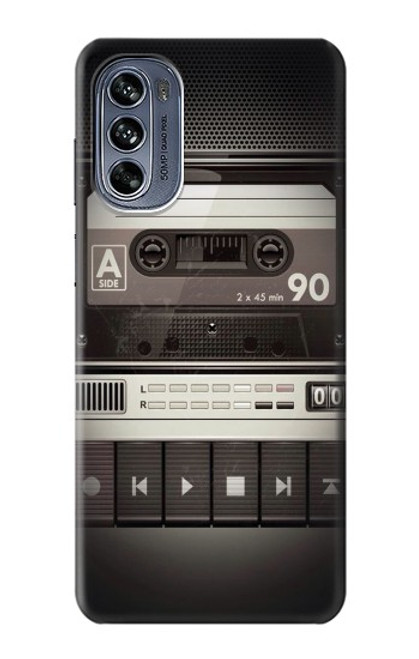 W3501 Vintage Cassette Player Hülle Schutzhülle Taschen und Leder Flip für Motorola Moto G62 5G