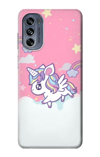 W3518 Unicorn Cartoon Hülle Schutzhülle Taschen und Leder Flip für Motorola Moto G62 5G