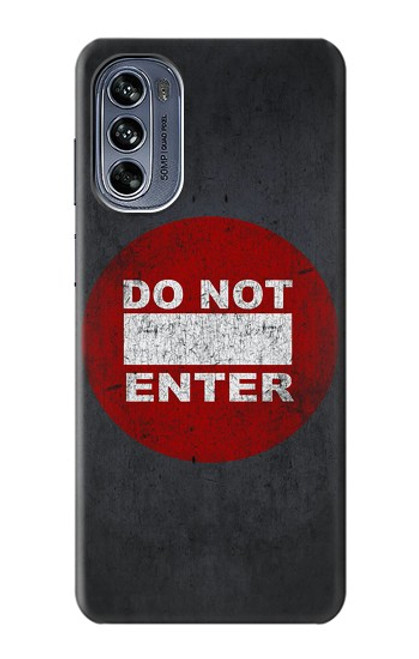 W3683 Do Not Enter Hülle Schutzhülle Taschen und Leder Flip für Motorola Moto G62 5G