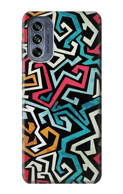 W3712 Pop Art Pattern Hülle Schutzhülle Taschen und Leder Flip für Motorola Moto G62 5G