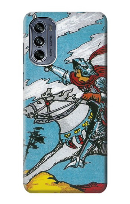 W3731 Tarot Card Knight of Swords Hülle Schutzhülle Taschen und Leder Flip für Motorola Moto G62 5G
