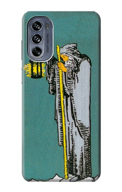 W3741 Tarot Card The Hermit Hülle Schutzhülle Taschen und Leder Flip für Motorola Moto G62 5G
