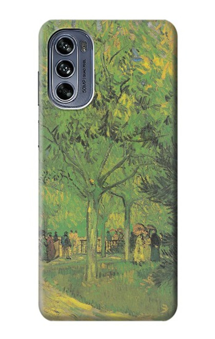 W3748 Van Gogh A Lane in a Public Garden Hülle Schutzhülle Taschen und Leder Flip für Motorola Moto G62 5G
