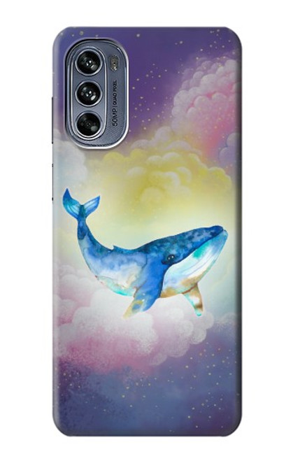 W3802 Dream Whale Pastel Fantasy Hülle Schutzhülle Taschen und Leder Flip für Motorola Moto G62 5G