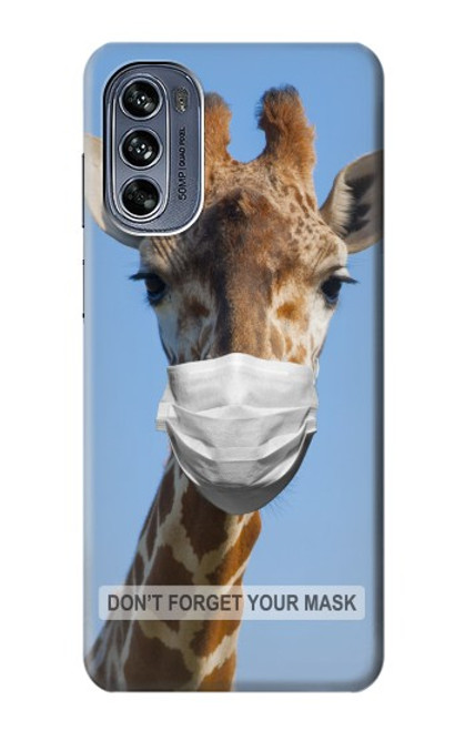 W3806 Funny Giraffe Hülle Schutzhülle Taschen und Leder Flip für Motorola Moto G62 5G