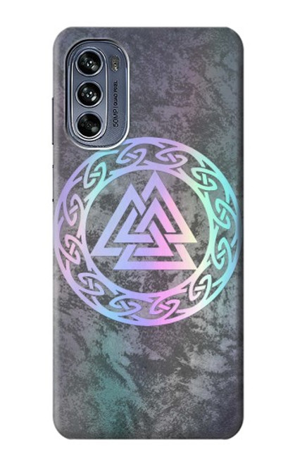 W3833 Valknut Odin Wotans Knot Hrungnir Heart Hülle Schutzhülle Taschen und Leder Flip für Motorola Moto G62 5G