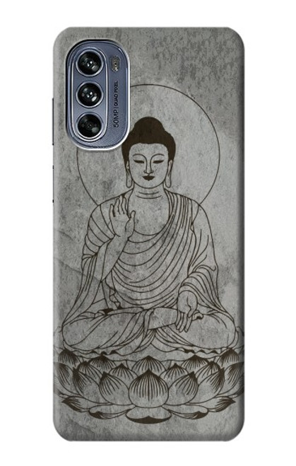 W3873 Buddha Line Art Hülle Schutzhülle Taschen und Leder Flip für Motorola Moto G62 5G