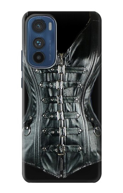 W1639 Gothic Corset Black Hülle Schutzhülle Taschen und Leder Flip für Motorola Edge 30