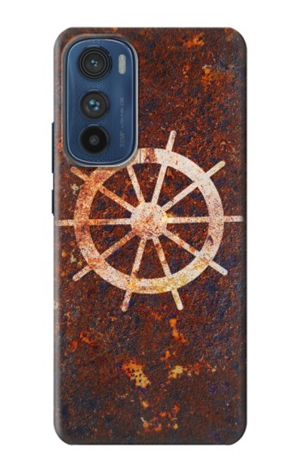 W2766 Ship Wheel Rusty Texture Hülle Schutzhülle Taschen und Leder Flip für Motorola Edge 30