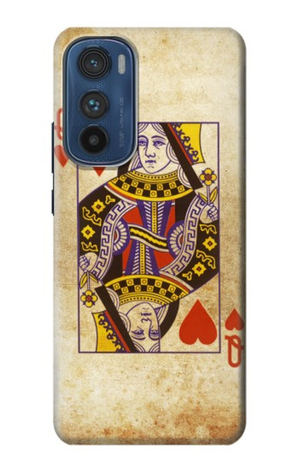 W2833 Poker Card Queen Hearts Hülle Schutzhülle Taschen und Leder Flip für Motorola Edge 30