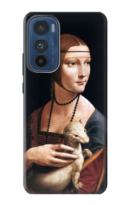 W3471 Lady Ermine Leonardo da Vinci Hülle Schutzhülle Taschen und Leder Flip für Motorola Edge 30