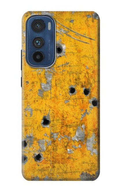 W3528 Bullet Rusting Yellow Metal Hülle Schutzhülle Taschen und Leder Flip für Motorola Edge 30