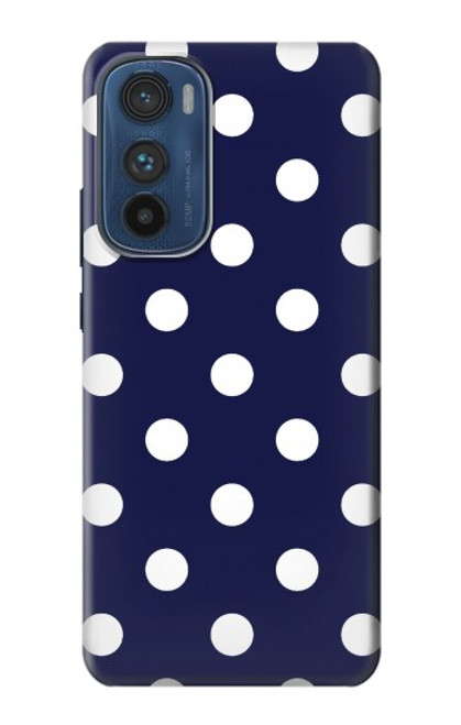 W3533 Blue Polka Dot Hülle Schutzhülle Taschen und Leder Flip für Motorola Edge 30