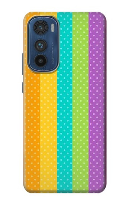 W3678 Colorful Rainbow Vertical Hülle Schutzhülle Taschen und Leder Flip für Motorola Edge 30