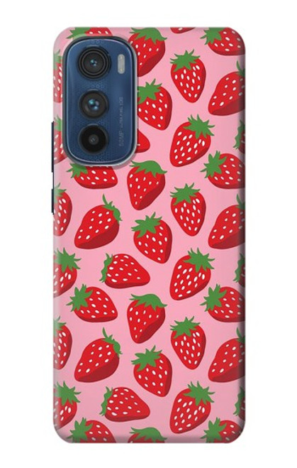 W3719 Strawberry Pattern Hülle Schutzhülle Taschen und Leder Flip für Motorola Edge 30