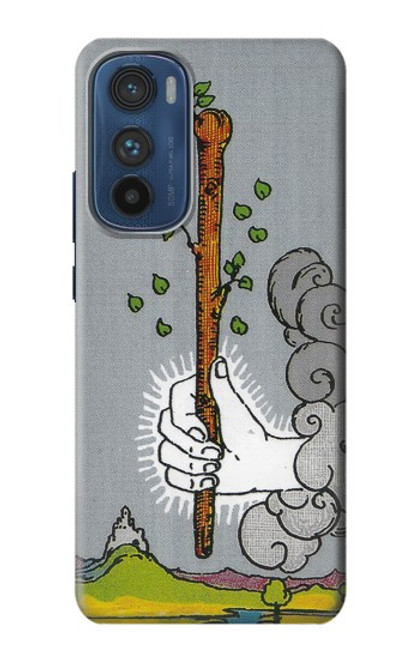 W3723 Tarot Card Age of Wands Hülle Schutzhülle Taschen und Leder Flip für Motorola Edge 30