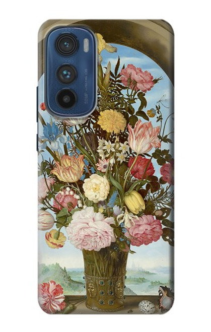 W3749 Vase of Flowers Hülle Schutzhülle Taschen und Leder Flip für Motorola Edge 30