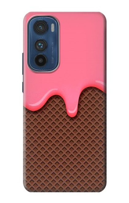 W3754 Strawberry Ice Cream Cone Hülle Schutzhülle Taschen und Leder Flip für Motorola Edge 30