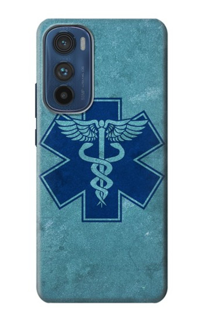 W3824 Caduceus Medical Symbol Hülle Schutzhülle Taschen und Leder Flip für Motorola Edge 30