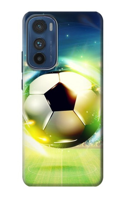 W3844 Glowing Football Soccer Ball Hülle Schutzhülle Taschen und Leder Flip für Motorola Edge 30