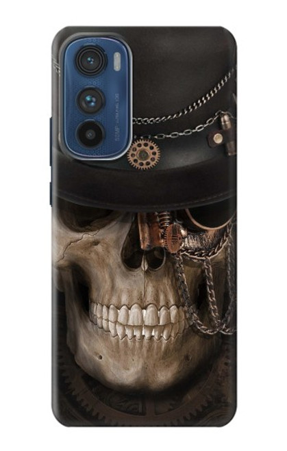 W3852 Steampunk Skull Hülle Schutzhülle Taschen und Leder Flip für Motorola Edge 30