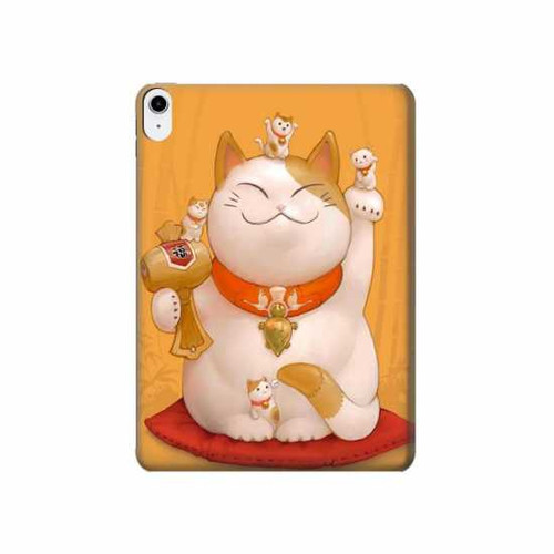 W1217 Maneki Neko Lucky Cat Tablet Hülle Schutzhülle Taschen für iPad 10.9 (2022)