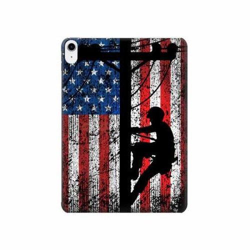 W3803 Electrician Lineman American Flag Tablet Hülle Schutzhülle Taschen für iPad 10.9 (2022)