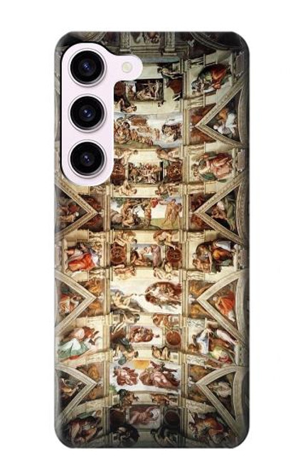 W0177 Michelangelo Chapel ceiling Hülle Schutzhülle Taschen und Leder Flip für Samsung Galaxy S23