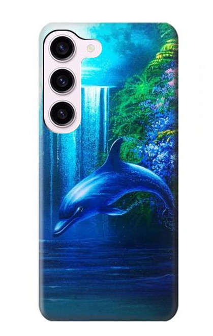 W0385 Dolphin Hülle Schutzhülle Taschen und Leder Flip für Samsung Galaxy S23