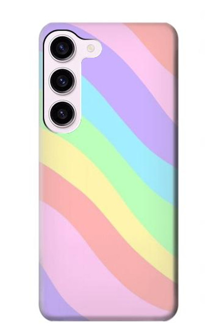 W3810 Pastel Unicorn Summer Wave Hülle Schutzhülle Taschen und Leder Flip für Samsung Galaxy S23