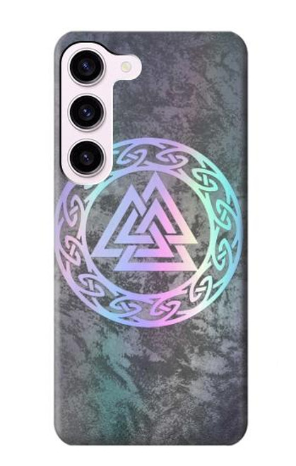 W3833 Valknut Odin Wotans Knot Hrungnir Heart Hülle Schutzhülle Taschen und Leder Flip für Samsung Galaxy S23