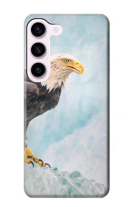 W3843 Bald Eagle On Ice Hülle Schutzhülle Taschen und Leder Flip für Samsung Galaxy S23