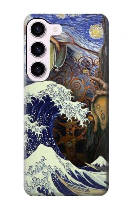 W3851 World of Art Van Gogh Hokusai Da Vinci Hülle Schutzhülle Taschen und Leder Flip für Samsung Galaxy S23