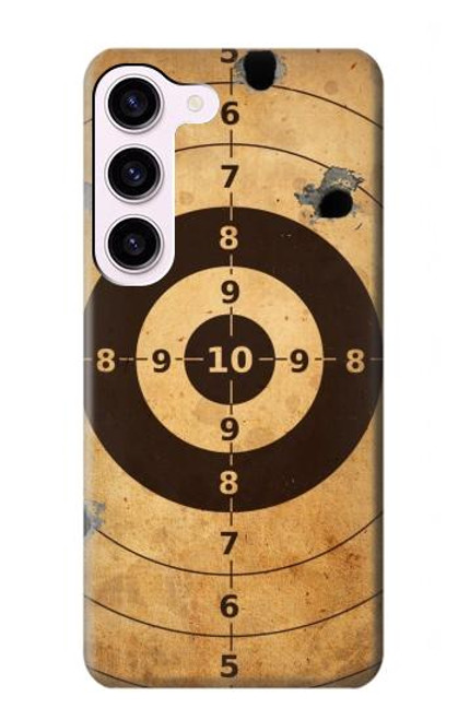 W3894 Paper Gun Shooting Target Hülle Schutzhülle Taschen und Leder Flip für Samsung Galaxy S23