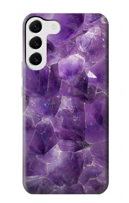 W3713 Purple Quartz Amethyst Graphic Printed Hülle Schutzhülle Taschen und Leder Flip für Samsung Galaxy S23 Plus