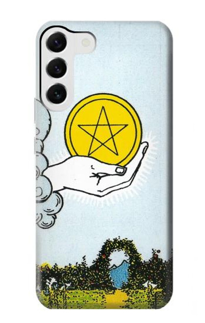 W3722 Tarot Card Ace of Pentacles Coins Hülle Schutzhülle Taschen und Leder Flip für Samsung Galaxy S23 Plus