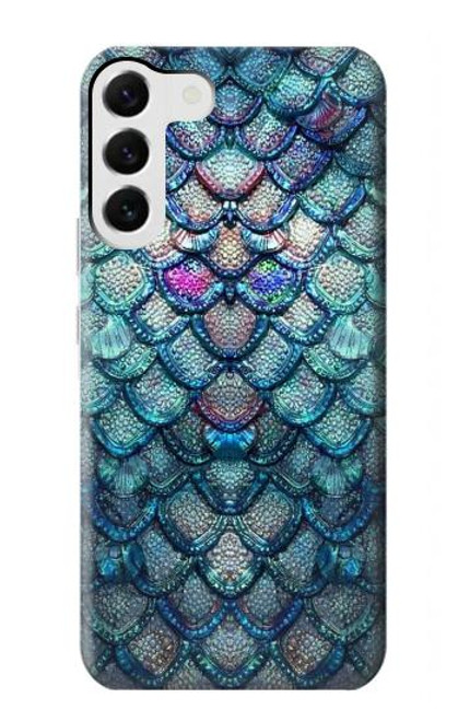 W3809 Mermaid Fish Scale Hülle Schutzhülle Taschen und Leder Flip für Samsung Galaxy S23 Plus