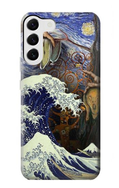 W3851 World of Art Van Gogh Hokusai Da Vinci Hülle Schutzhülle Taschen und Leder Flip für Samsung Galaxy S23 Plus