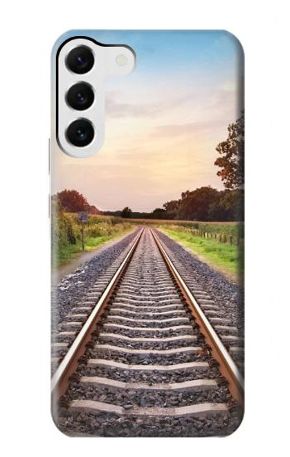 W3866 Railway Straight Train Track Hülle Schutzhülle Taschen und Leder Flip für Samsung Galaxy S23 Plus