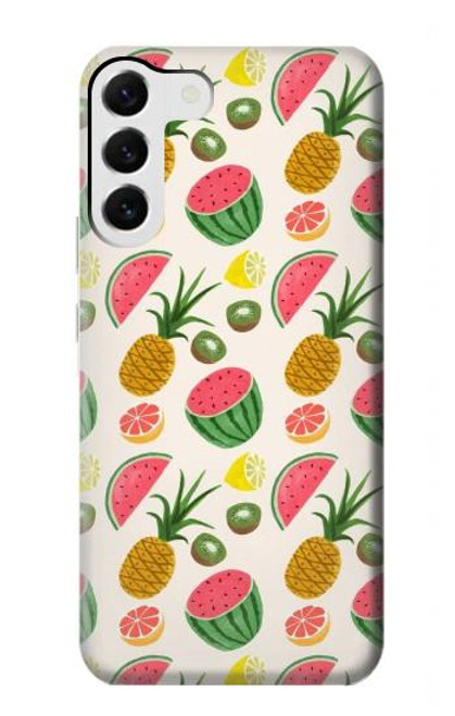 W3883 Fruit Pattern Hülle Schutzhülle Taschen und Leder Flip für Samsung Galaxy S23 Plus