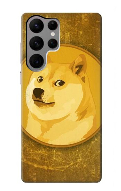 W3826 Dogecoin Shiba Hülle Schutzhülle Taschen und Leder Flip für Samsung Galaxy S23 Ultra