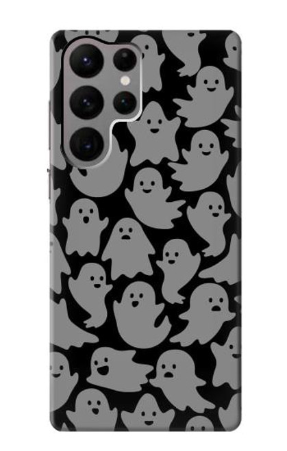 W3835 Cute Ghost Pattern Hülle Schutzhülle Taschen und Leder Flip für Samsung Galaxy S23 Ultra