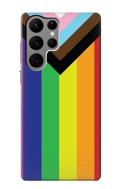 W3846 Pride Flag LGBT Hülle Schutzhülle Taschen und Leder Flip für Samsung Galaxy S23 Ultra