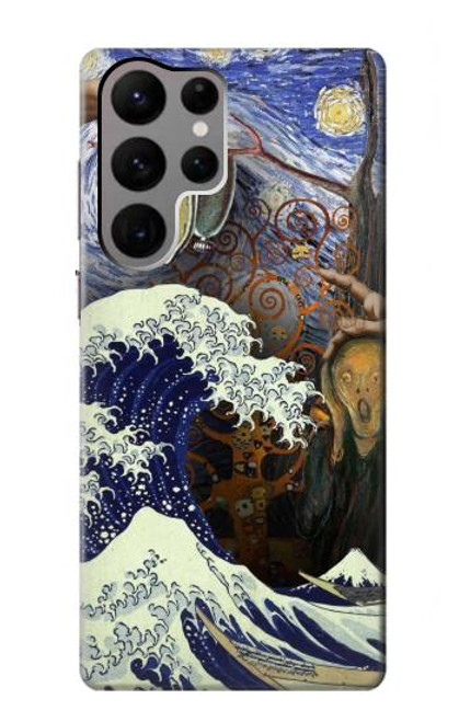 W3851 World of Art Van Gogh Hokusai Da Vinci Hülle Schutzhülle Taschen und Leder Flip für Samsung Galaxy S23 Ultra