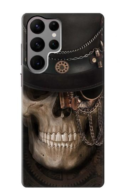 W3852 Steampunk Skull Hülle Schutzhülle Taschen und Leder Flip für Samsung Galaxy S23 Ultra
